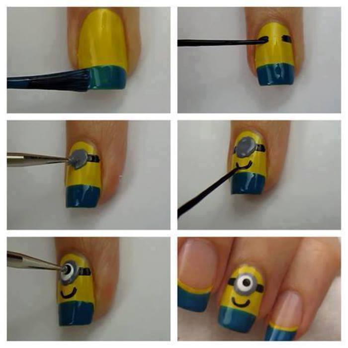 Passo a passo unhas de minions